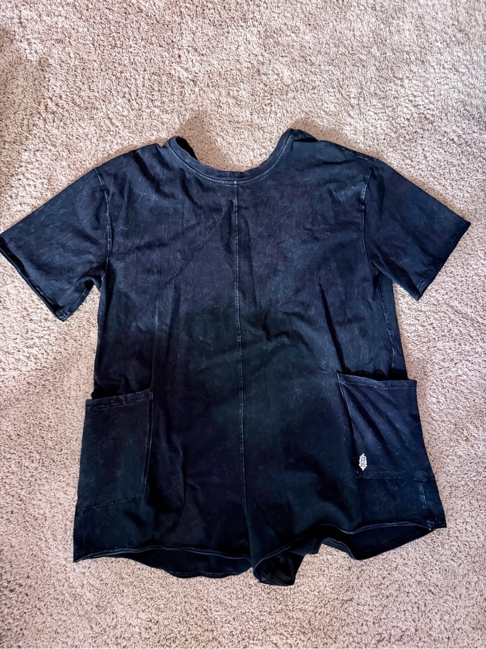 Free People Hot Shot Tee Romper in Black Size Medium